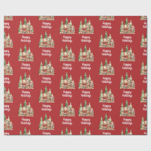 RUSTIEKE KERSTBOSSEN DIEREN CADEAUPAPIER