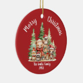 RUSTIEKE KERSTBOSSEN DIEREN KERAMISCH ORNAMENT (Rechts)