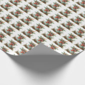 Rustieke kerstcadeau inpakpapier rode strik (Hoek)