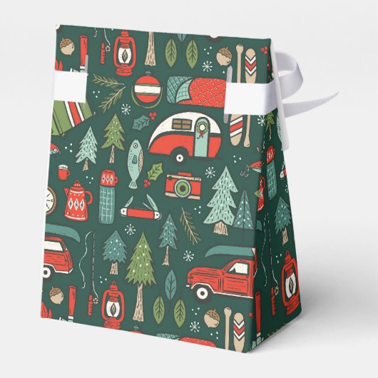 Rustieke kerstcamping bedankdoosjes (Achterkant)