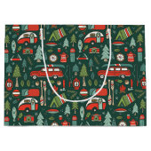 Rustieke kerstcamping groot cadeauzakje (Voorkant)