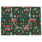 Rustieke kerstcamping groot cadeauzakje (Achterkant)
