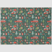 Rustieke kerstcamping tissuepapier (Voorkant)