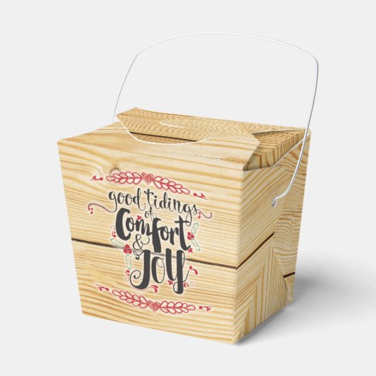 Rustieke Kerstcomfort & Joy Favor Box Bedankdoosjes (Voorkant Zijde)