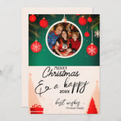 Rustieke kerstdecoraties Vakantie fotokaarten Feestdagenkaart (Voorkant / Achterkant)