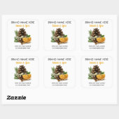 Rustieke Kerstdennen- en Citruskaarslabels Vierkante Sticker (Vel)