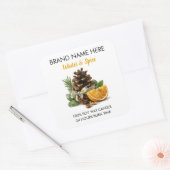 Rustieke Kerstdennen- en Citruskaarslabels Vierkante Sticker (Envelop)