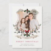 Rustieke Kerstfeest Familie Foto Vakantie Kaart (Voorkant)