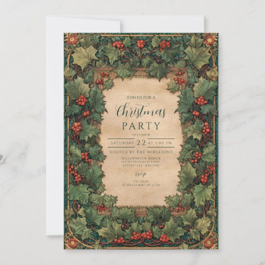 Rustieke Kerstfeest met Hulst Kaart (Voorkant)