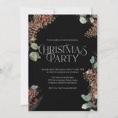 Rustieke kerstfeest uitnodigen, Black Holiday Them Feestdagenkaart (Voorkant)