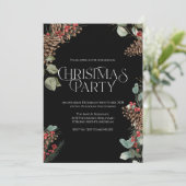 Rustieke kerstfeest uitnodigen, Black Holiday Them Feestdagenkaart (Staand voorkant)