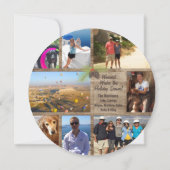 Rustieke Kerstfoto Collage Hout & Pine Cone Kaart (Achterkant)