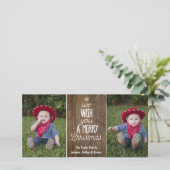 Rustieke kerstfoto kaart - Prettig Kerstfeest (Staand voorkant)