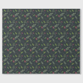 Rustieke Kerstgroen Cadeaupapier (Vlak)