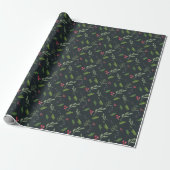 Rustieke Kerstgroen Cadeaupapier (Uitgerold)