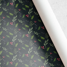 Rustieke Kerstgroen Cadeaupapier