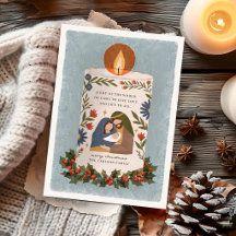 Rustieke kerstkaars Religieus Kerstmis Plat