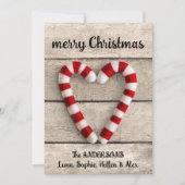 Rustieke kerstkaart hart snoep (Voorkant)