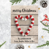 Rustieke kerstkaart hart snoep