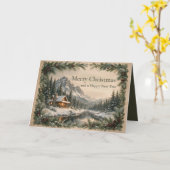 Rustieke kerstkaart kaart (Gele Bloem)