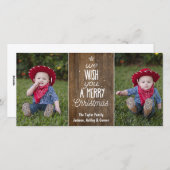 Rustieke kerstkaart - Vrolijk kerstfeest (Voorkant / Achterkant)