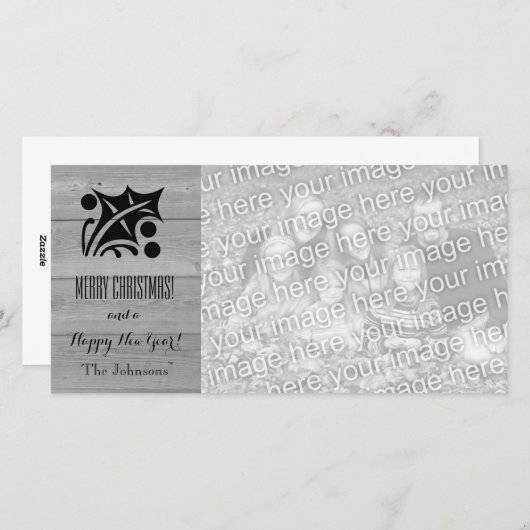 Rustieke kerstkaarten met aangepast afbeelding feestdagenkaart (Voorkant / Achterkant)