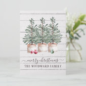 Rustieke kerstkaarten met bomen (Staand voorkant)