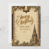 Rustieke kerstklokken feestdagenkaart (Voorkant)