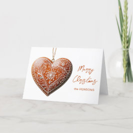 Rustieke kerstkoekje versierd met traditionele feestdagen kaart