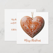 Rustieke kerstkoekje versierd met traditionele feestdagenkaart (Voorkant / Achterkant)