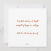 Rustieke kerstkoekje versierd met traditionele feestdagenkaart (Achterkant)