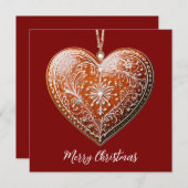 Rustieke kerstkoekje versierd met traditionele feestdagenkaart (Voorkant / Achterkant)