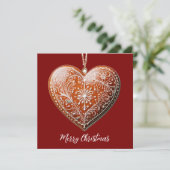 Rustieke kerstkoekje versierd met traditionele feestdagenkaart (Staand voorkant)