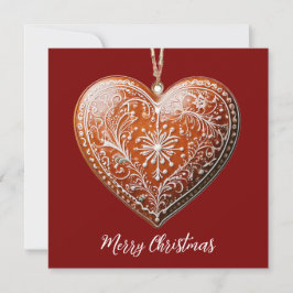 Rustieke kerstkoekje versierd met traditionele feestdagenkaart