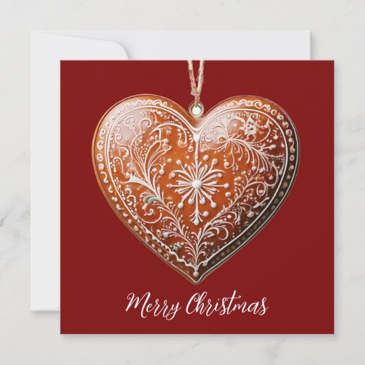 Rustieke kerstkoekje versierd met traditionele feestdagenkaart (Voorkant)