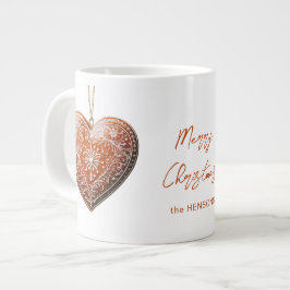 Rustieke kerstkoekje versierd met traditionele grote koffiekop