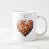 Rustieke kerstkoekje versierd met traditionele grote koffiekop (Rechts)