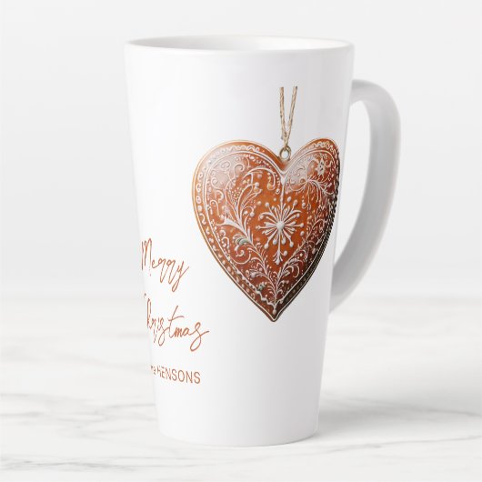 Rustieke kerstkoekje versierd met traditionele latte mok (Rechterhoek)