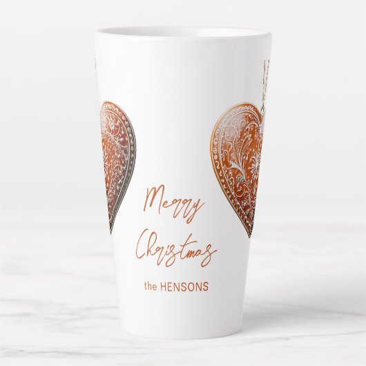 Rustieke kerstkoekje versierd met traditionele latte mok (Voorkant)