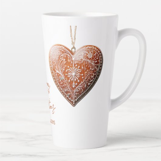 Rustieke kerstkoekje versierd met traditionele latte mok (Rechts)