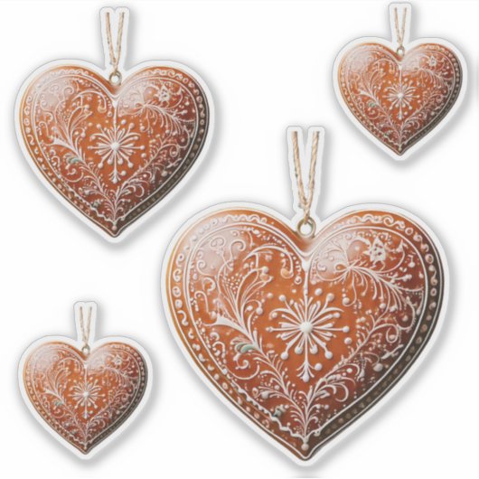 Rustieke kerstkoekje versierd met traditionele sticker (Voorkant)