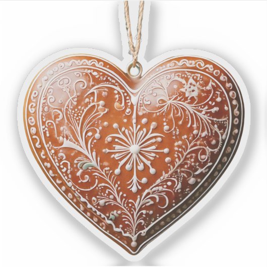 Rustieke kerstkoekje versierd met traditionele sticker (Voorkant)