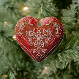 Rustieke kerstkoekje versierd vakantie keramisch ornament