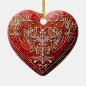 Rustieke kerstkoekje versierd vakantie keramisch ornament (Voorkant)