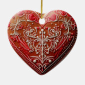 Rustieke kerstkoekje versierd vakantie keramisch ornament (Achterkant)