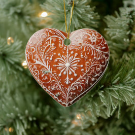 Rustieke kerstkoekje versierd vakantie keramisch ornament