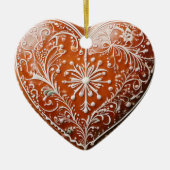 Rustieke kerstkoekje versierd vakantie keramisch ornament (Voorkant)