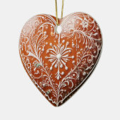 Rustieke kerstkoekje versierd vakantie keramisch ornament (Links)