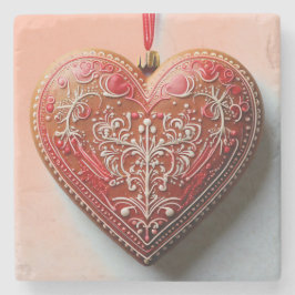 Rustieke kerstkoekje versierd vakantie stenen onderzetter