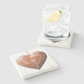 Rustieke kerstkoekje versierd vakantie stenen onderzetter (Zijkant)